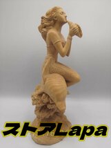 最新作 木彫 置物 人魚 彫刻工芸品_画像4