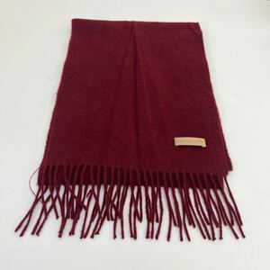 【cashmere100%】カシミヤマフラー　ボルドー　フリンジcashmere カシミヤ