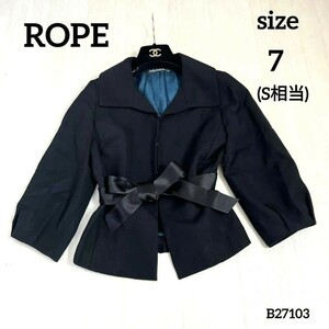 ROPE ジャケット リボン ブラック　size7　(Sサイズ)