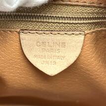 1円 CELINE セリーヌ マカダム ブラウン 2way ショルダーバッグ ミニハンドバッグ PVC レザー ゴールド金具_画像9