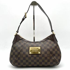 1円 LOUIS VUITTON ルイヴィトン ダミエ テムズPM ショルダーバッグ ワンショルダー 肩掛け ブラウン ゴールド金具 N48180