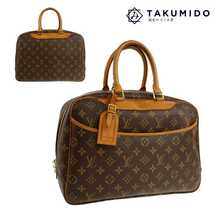 ルイヴィトン LOUIS VUITTON ハンドバッグ ドーヴィル M47270 モノグラム ライン ブラウン 中古B 275305_画像1