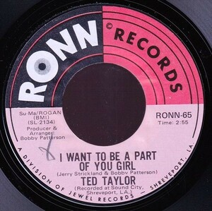 Ted Taylor - I Want To Be A Part Of You Girl / Going In The Hole (A) SF-GB340