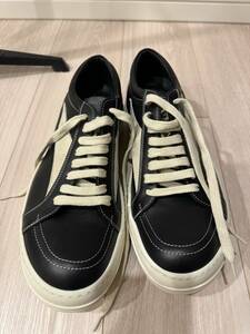 Rick Owens リックオウエンス VINTAGE SNEAKS　42　ヴィンテージ レザーローカットスニーカー ブラック