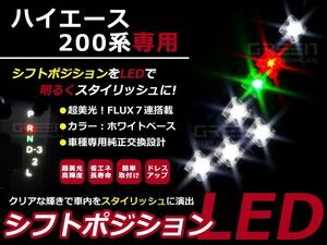 【メール便送料無料】 ハイエース200系 LEDシフトポジション シフトレバー シフトノブ LED ライト イルミネーション カー用品 内装