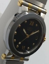 ＃1420A　MOVADO モバード VIZIO ビジオ 98 36 828 黒文字盤 ラウンドケース型 デイト レディース腕時計 コンビ クォーツ_画像2