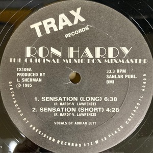 Ron Hardy Sensation 12" TX109 シカゴ・ハウス TRAX オリジナル・プレス