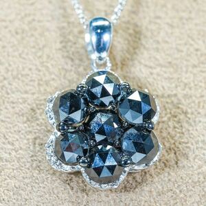 ★1円スタ!大粒ブラックダイヤ 鑑定付【1.50ct&0.09ct】K18WG 3.6g 45cm ホワイトゴールド 天然ダイヤモンドペンダント ネックレス Diamond