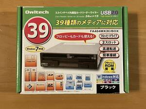 Owltech オウルテックFA404MX(B)/BOX ブラック 3.5インチベイ内蔵型FDD+カードリーダー／ライター 