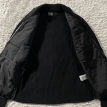 極美品/Lサイズ●アルマーニ エクスチェンジ ナイロン切替 ダブルジップ ニット ジャケット ARMANI EXCHANGE 中綿キルティング ロゴタグ 黒_画像7