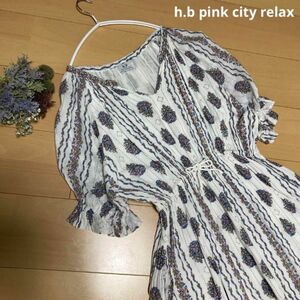 良品 h.b pink city relax ワンピース 花柄 春 夏