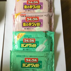 花王 クイックル奥の手ワイパー用取り替えシート10枚入り 2個、ハンドワイパー10枚入りと5枚入り