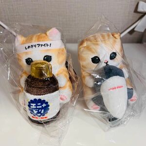 新品　mofusandモフサンド デスクトップひっかけ ぬいぐるみ サメ抱っこにゃん 栄養ドリンク 2点セット