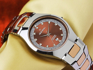 超硬タングステン&セラミック＆CZダイヤ&サファイヤクリスタル 豪華腕時計RD メンズ