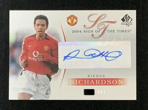 UD 2004 SP AUTHENTIC MANCHESTER UNITED KIERAN RICHARDSON キーラン リチャードソン 直筆サインカード