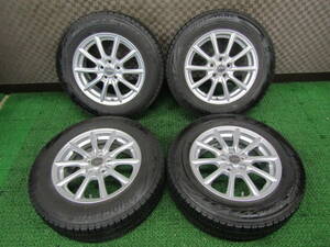 ☆送料無料☆美品☆ECO FORME 15in 6.0J +45 PCD100 5穴 ブリザック VRX2 195/65R15 91Q 4本 エコフォルム プリウス