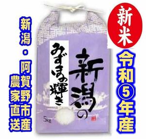 新米・令和5年産新潟みずほの輝き★色彩選別済白米5㌔×1個★幻の農家専用14