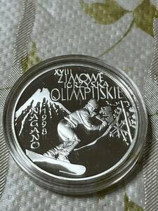 長野オリンピック記念98 年　シルバー ロシア10ルーブル 1998年 プルーフ　銀貨