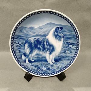 #4211B Tove Svendsen トーブ スベンセン 社 飾り皿 ドッグプレート COLLIE BLUE MERLE ボーダーコリー 犬の絵皿 デンマーク製