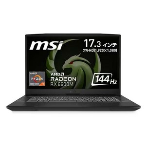 MSI ALPHA-17-B5EEK-038JP 17.3型/AMD Ryzen7 5800H/RX 6600M/16GB/SSD512GB/144Hz液晶パネル　1年保証付　程度極上　送料無料