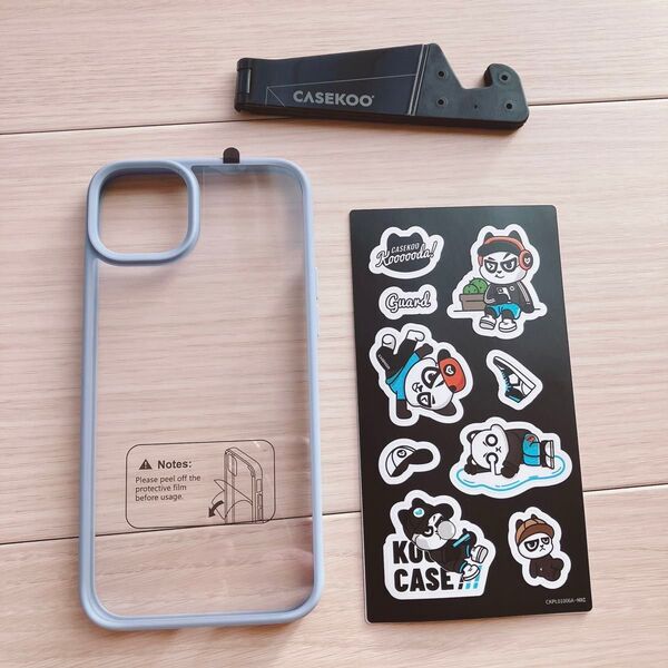 CASEKOO iPhone14 Plus 用ケースクリア (ライトブルー)