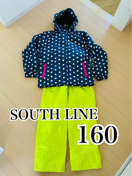 SOUTHLINE スキーウェア　上下　ジュニア160 女の子　水玉