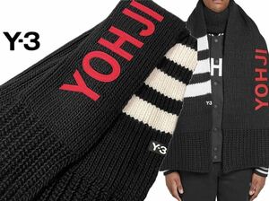 Y-3 YOHJI SCARF ワイスリー アディダス ヨウジヤマモト ロゴ ストライプ ボーダー ウール マフラー ブラック Yohji Yamamoto 正規品