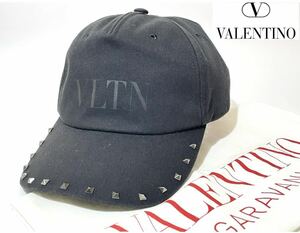 VALENTINO GARAVANI ヴァレンティノ ロックスタッズ VLTN ロゴ ベースボール キャップ 帽子 ブラック 1Y2HDA10SUK 正規品