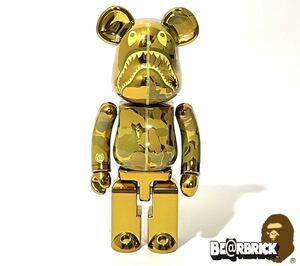 ★限定 BE@RBRICK × BAPE(R) CAMO SHARK GOLD 200% メディコムトイ ベアブリック ベイプ カモシャーク アベイシングエイプ 超合金 正規