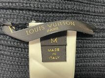 レア LOUIS VUITTON ルイヴィトン リブ ニット帽 ビーニー 帽子 ブラック ウール100% RM092 イタリア製 M 正規品_画像7