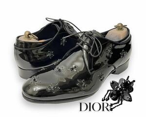 18SS Dior Homm DERBY Bee ディオールオム パテントレザー ビー モチーフ ダービーシューズ ドレスシューズ メンズ41 イタリア製 正規品