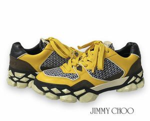 JIMMY CHOO DIAMOND x TRAINER ジミーチュウ ダイヤモンド トレーナー スニーカー 厚底 メンズ42 イエロー JCL017M 正規品