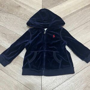 【美品】Ralph Lauren ベルベット　パーカー　70 75 ネイビー ラルフローレン