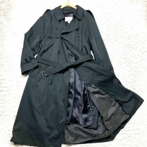 美品 ロンドンフォグ【圧巻の着丈123cm】LONDON FOG トレンチコート チェスターコート ライナー付き マキシ丈 黒 USA製 大きいサイズ 3L位