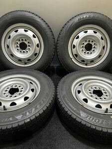 145/80R13 BRIDGESTONE/VRX2 21年製 キャロウィン 13インチ 4J ＋40 100/110/114.3 4H スタッドレス 4本 ムーヴ ワゴンR モコ (南1-E701)