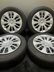 165/65R14 DUNLOP/ENASAVE EC204 20年製 トヨタ 純正 スチール 14インチ 5J ＋35 100 4H 夏タイヤ バリ山 4本 ルーミー パッソ (南2-E832)