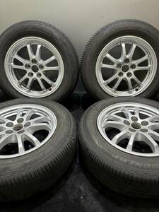 195/65R15 DUNLOP/EC300PLUS 18年製 トヨタ50プリウス後期 純正 15インチ 6.5J ＋40 100 5H 夏タイヤ4本 ウイッシュ (南3-E827)