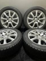 215/55R17 DUNLOP/WINTER MAXX WM02 18年製 DUFACT 17インチ 7J ＋38 114.3 5H スタッドレス 4本 クラウン マークX カムリ (南5-E857)_画像1