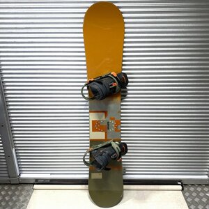 中古 BURTON バートン スノーボード板・バインディングセット 実寸156cm ソールカバー付属 現状品 スポーツ用品