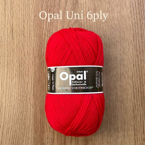 Opal Uni 6ply 7900 レッド 150g 1玉