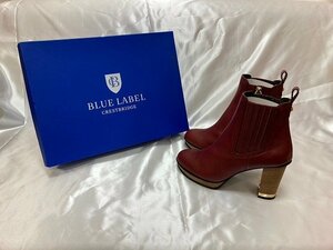 キングラム[01]BLUE LABEL CRESTBRIDGE ブルーレーベル クレストブリッジ ショートブーツ レザー 24㎝ レッド【送料無料】J035