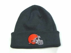 NFL Cleveland Browns クリーブランド・ブラウンズ ニット帽 グレー フリーサイズ 男女兼用 ビーニー 帽子 【未使用品】 ◆アウトレット◆