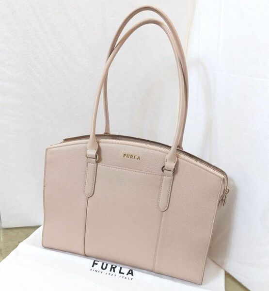 フルラ FURLA　トートバッグ レザー　大容量 ピンクベージュ