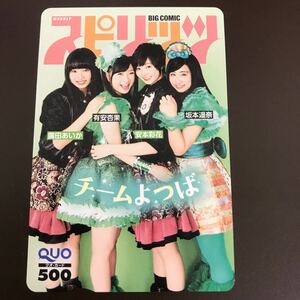 レア 抽プレ!? 非売品未使用クオカード★廣田あいか/有安杏果/坂本遥奈/安本彩花/ チームよつば 週刊スピリッツ 