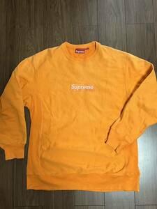 SUPREME BOX LOGO CREWNECK SWEAT　シュプリーム　ボックス　ロゴ　トレーナー　オレンジ　サイズL 90s ヴィンテージ　used