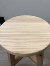 丸椅子、スツール、木製、おしゃれ、サイドテーブル、handmade、無垢材、2脚セット_画像4