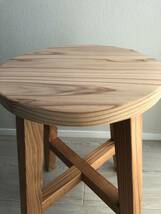 丸椅子・スツール・木製・おしゃれ・サイドテーブル・handmade・無垢材・2脚セット_画像6