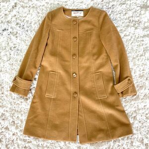 【美品】アバハウス Rouge Vif ウールアンゴラコート キャメル 36 Sサイズ