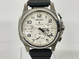 SEIKO BRIGHTZ セイコー ブライツ クロノグラフ チタン 7J21-0AA0 白文字盤 アイボリー クォーツ メンズ 腕時計 稼動【7649】
