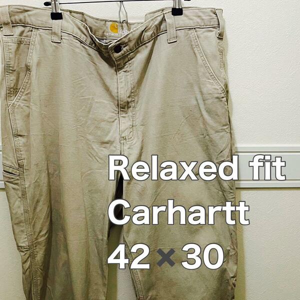 カーハート　ワークパンツ　グレージュ　Relaxed fit Carhartt